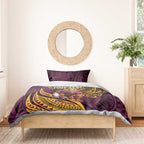 Personalised Brisbane Broncos Bedding Set Polynesian Pattern Warrior Horse Rugby