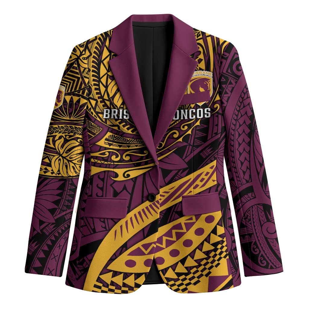 Personalised Brisbane Broncos Blazer Polynesian Pattern Warrior Horse Rugby