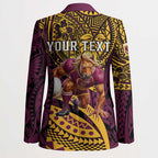 Personalised Brisbane Broncos Blazer Polynesian Pattern Warrior Horse Rugby