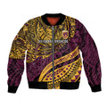 Personalised Brisbane Broncos Bomber Jacket Polynesian Pattern Warrior Horse Rugby