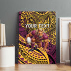 Personalised Brisbane Broncos Canvas Wall Art Polynesian Pattern Warrior Horse Rugby