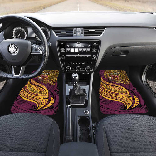 Personalised Brisbane Broncos Car Mats Polynesian Pattern Warrior Horse Rugby