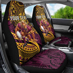 Personalised Brisbane Broncos Car Seat Cover Polynesian Pattern Warrior Horse Rugby