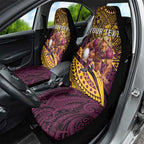 Personalised Brisbane Broncos Car Seat Cover Polynesian Pattern Warrior Horse Rugby