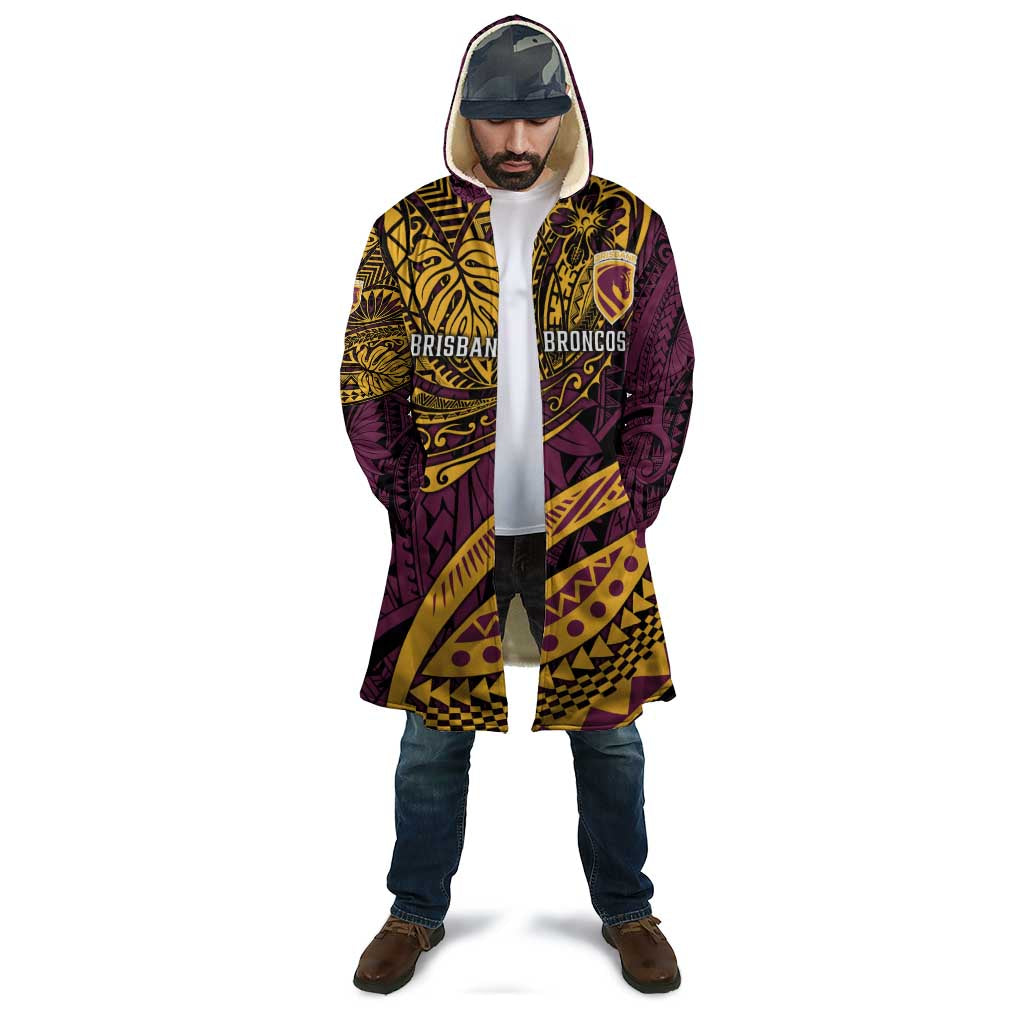 Personalised Brisbane Broncos Cloak Polynesian Pattern Warrior Horse Rugby