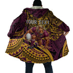Personalised Brisbane Broncos Cloak Polynesian Pattern Warrior Horse Rugby