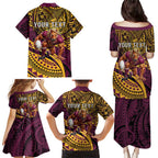Personalised Brisbane Broncos Family Matching Puletasi and Hawaiian Shirt Polynesian Pattern Warrior Horse Rugby