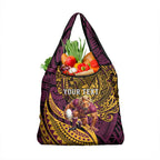 Personalised Brisbane Broncos Grocery Bag Polynesian Pattern Warrior Horse Rugby