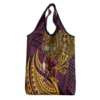 Personalised Brisbane Broncos Grocery Bag Polynesian Pattern Warrior Horse Rugby