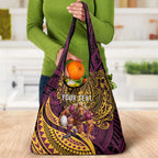 Personalised Brisbane Broncos Grocery Bag Polynesian Pattern Warrior Horse Rugby