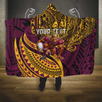 Personalised Brisbane Broncos Hooded Blanket Polynesian Pattern Warrior Horse Rugby