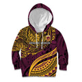Personalised Brisbane Broncos Kid Hoodie Polynesian Pattern Warrior Horse Rugby