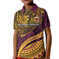 Personalised Brisbane Broncos Kid Polo Shirt Polynesian Pattern Warrior Horse Rugby