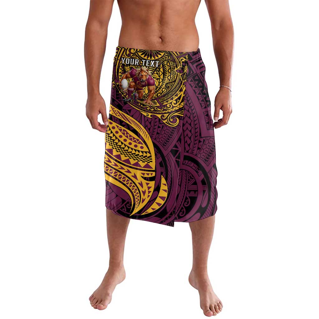 Personalised Brisbane Broncos Lavalava Polynesian Pattern Warrior Horse Rugby