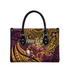 Personalised Brisbane Broncos Leather Bag Polynesian Pattern Warrior Horse Rugby