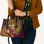 Personalised Brisbane Broncos Leather Bag Polynesian Pattern Warrior Horse Rugby