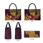 Personalised Brisbane Broncos Leather Bag Polynesian Pattern Warrior Horse Rugby