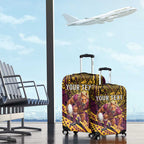 Personalised Brisbane Broncos Luggage Cover Polynesian Pattern Warrior Horse Rugby