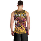 Personalised Brisbane Broncos Men Tank Top Polynesian Pattern Warrior Horse Rugby