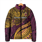 Personalised Brisbane Broncos Padded Jacket Polynesian Pattern Warrior Horse Rugby
