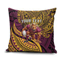 Personalised Brisbane Broncos Pillow Cover Polynesian Pattern Warrior Horse Rugby