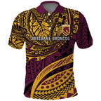 Personalised Brisbane Broncos Polo Shirt Polynesian Pattern Warrior Horse Rugby