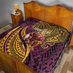 Personalised Brisbane Broncos Quilt Polynesian Pattern Warrior Horse Rugby