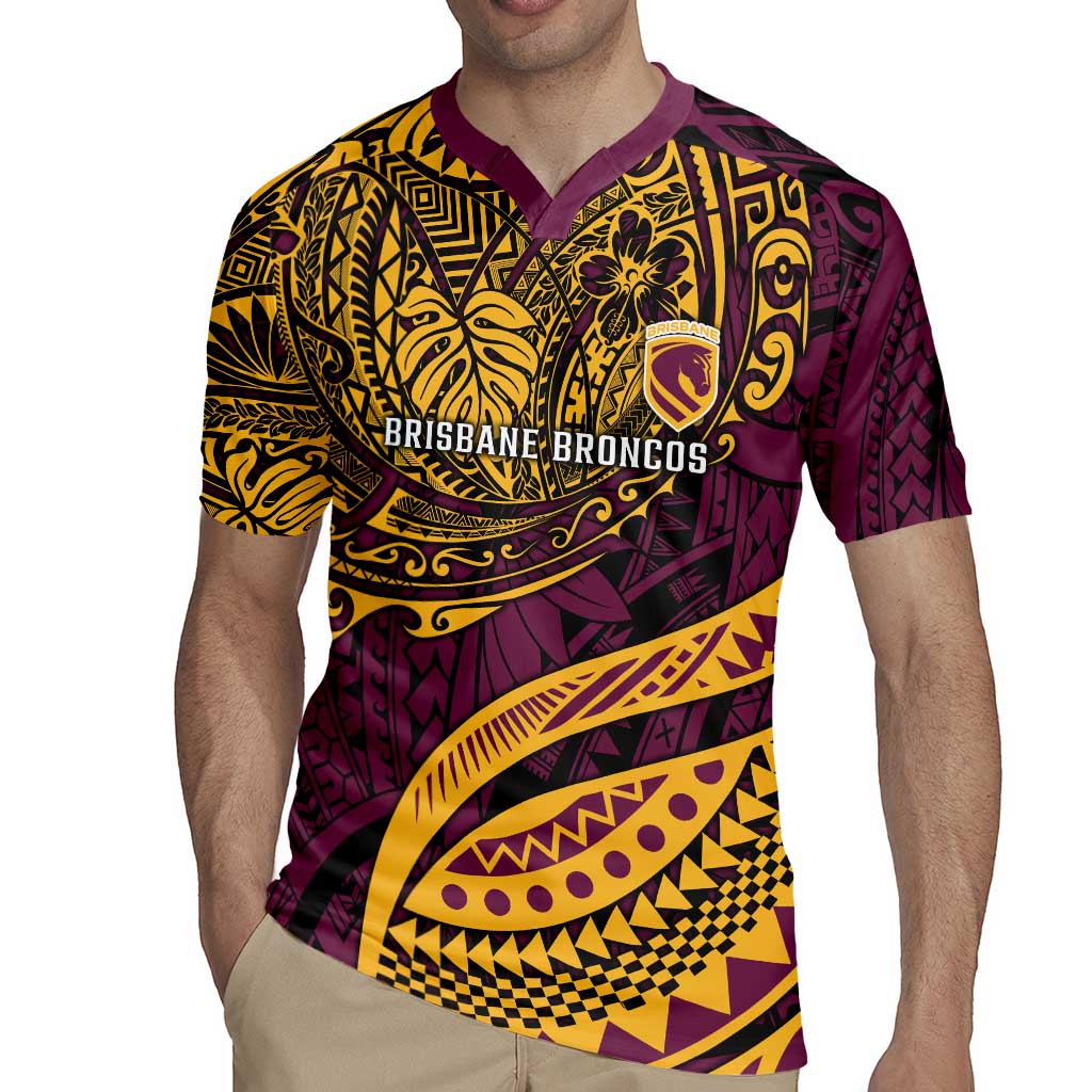 Personalised Brisbane Broncos Rugby Jersey Polynesian Pattern Warrior Horse Rugby