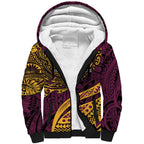 Personalised Brisbane Broncos Sherpa Hoodie Polynesian Pattern Warrior Horse Rugby