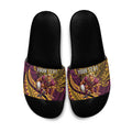 Personalised Brisbane Broncos Slide Sandals Polynesian Pattern Warrior Horse Rugby