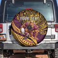 Personalised Brisbane Broncos Spare Tire Cover Polynesian Pattern Warrior Horse Rugby