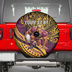 Personalised Brisbane Broncos Spare Tire Cover Polynesian Pattern Warrior Horse Rugby