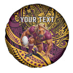 Personalised Brisbane Broncos Spare Tire Cover Polynesian Pattern Warrior Horse Rugby
