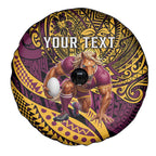 Personalised Brisbane Broncos Spare Tire Cover Polynesian Pattern Warrior Horse Rugby