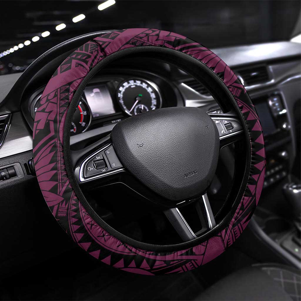 Brisbane Broncos Steering Wheel Cover Polynesian Pattern Warrior Horse Rugby