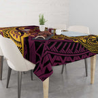Personalised Brisbane Broncos Tablecloth Polynesian Pattern Warrior Horse Rugby