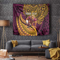 Personalised Brisbane Broncos Tapestry Polynesian Pattern Warrior Horse Rugby