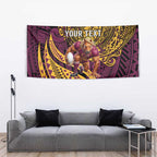 Personalised Brisbane Broncos Tapestry Polynesian Pattern Warrior Horse Rugby