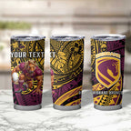 Personalised Brisbane Broncos Tumbler Cup Polynesian Pattern Warrior Horse Rugby