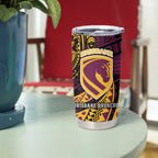 Personalised Brisbane Broncos Tumbler Cup Polynesian Pattern Warrior Horse Rugby