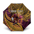 Personalised Brisbane Broncos Umbrella Polynesian Pattern Warrior Horse Rugby