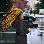 Personalised Brisbane Broncos Umbrella Polynesian Pattern Warrior Horse Rugby