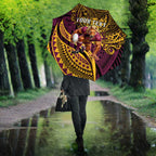 Personalised Brisbane Broncos Umbrella Polynesian Pattern Warrior Horse Rugby