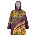 Personalised Brisbane Broncos Wearable Blanket Hoodie Polynesian Pattern Warrior Horse Rugby