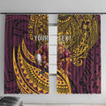 Personalised Brisbane Broncos Window Curtain Polynesian Pattern Warrior Horse Rugby