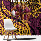Personalised Brisbane Broncos Window Curtain Polynesian Pattern Warrior Horse Rugby