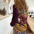 Personalised Brisbane Broncos Women Casual Shirt Polynesian Pattern Warrior Horse Rugby