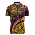 Personalised Brisbane Broncos Zipper Polo Shirt Polynesian Pattern Warrior Horse Rugby