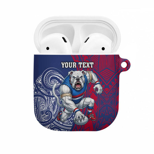 Personalised Western Bulldogs Mascot AirPods Case Polynesian Tribal Pattern Bold Bulldog Football