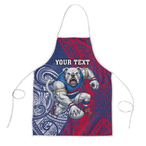 Personalised Western Bulldogs Mascot Apron Polynesian Tribal Pattern Bold Bulldog Football